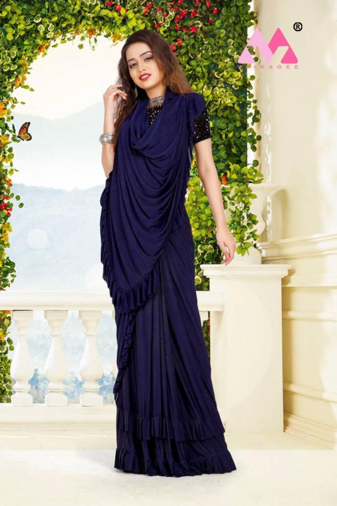 Clovia Knitted Latest Fancy Designer Lycra Ready To Wear Saree Collection